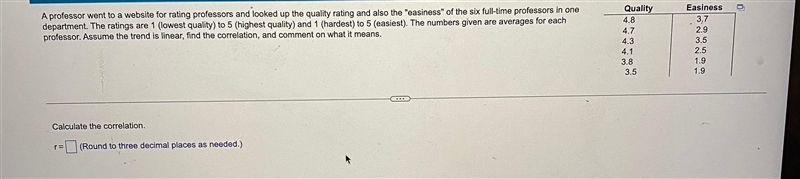 A professor went to a website for rating professors and looked up the quality rating-example-1