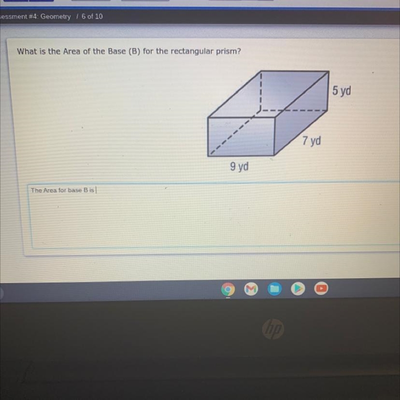 What is the Area of the base (B) for the rectangle prism?-example-1