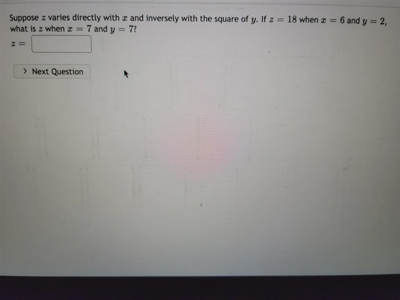 Suppose z varies directly with x and inversely with the square of y. If z = 18 when-example-1