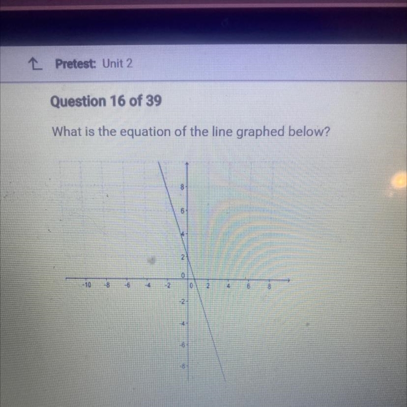 What is the equation of the line graphed below?￼A y+1=-3(x-1)B y+1=-3(x-2)C y+2=-3(x-example-1