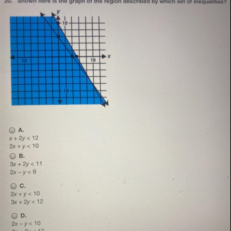 Select the best answer for the question 20. Shown here is the graph of the region-example-1