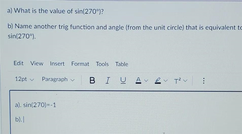 I know a) is -1, but I am not sure of b).-example-1