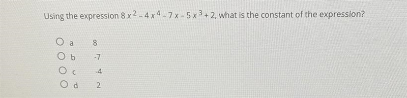 Please help, what is the constant of the expression?-example-1