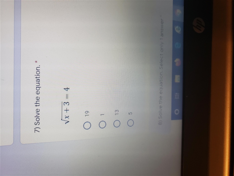 7) Solve the equation.* ух + 3 = 4 оооо-example-1