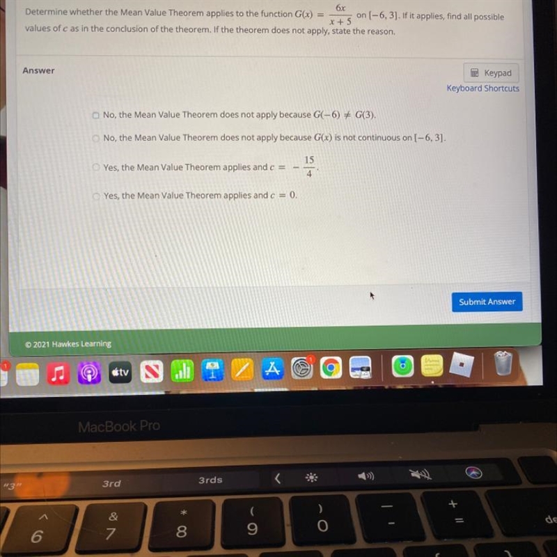 Determine whether the mean value theroem applies to the function-example-1