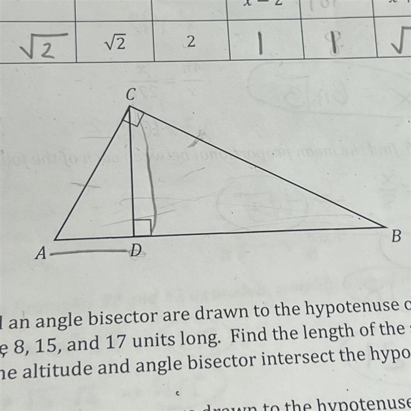 All triangles are similar AD= x-2 CD=x+3 Find the value of x-example-1