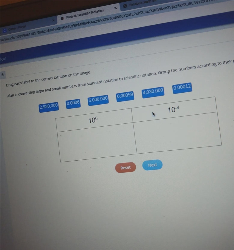 Ellen is converting large and small numbers from standard notation to scientific notation-example-1