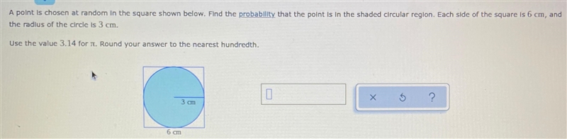 A point is chosen at random in the square shown below. Find the probability that the-example-1