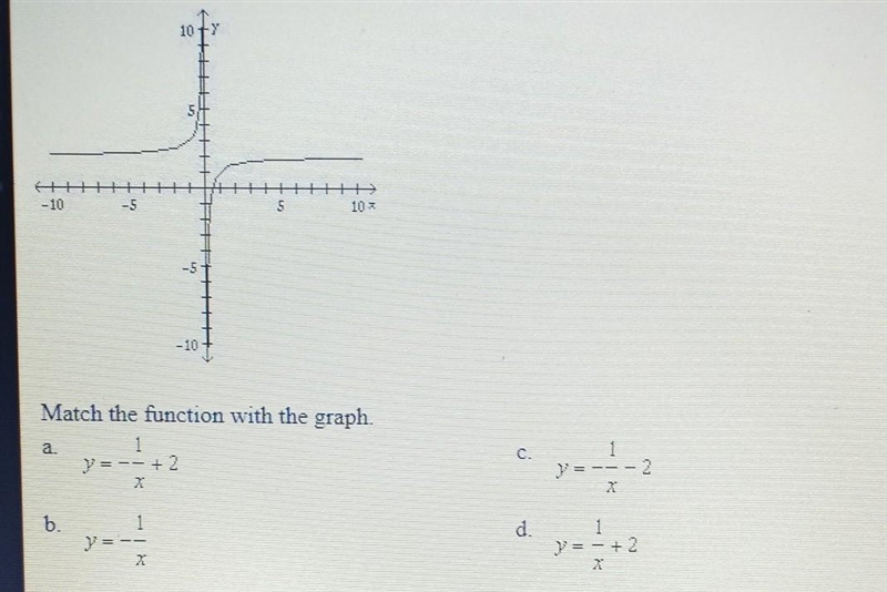 10x 10 0 y Match the function with the graph 1 b-example-1