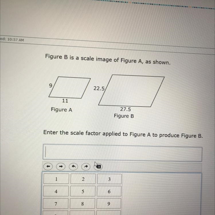 Enter the scale factor applied to Figure A to produce Figure B-example-1