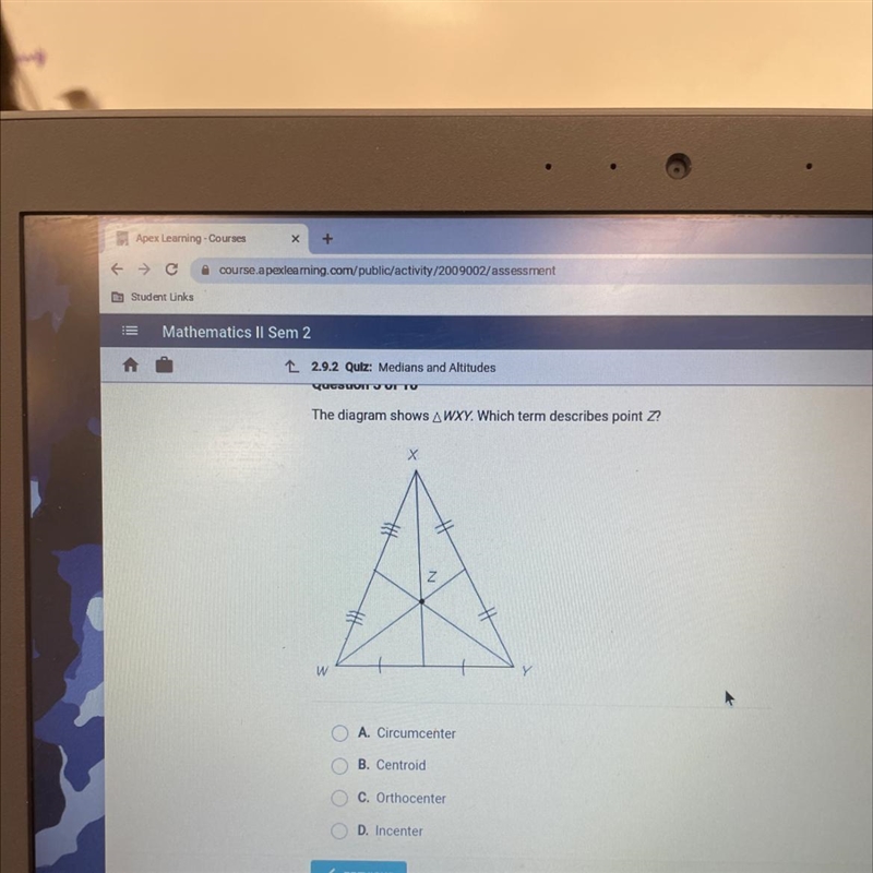 The digram shows AWXY which term describes point Z?-example-1