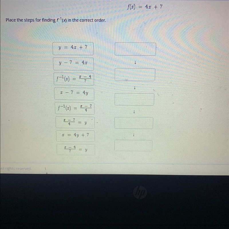 Place the steps for finding f'(X) in the correct order. Plz help Thank you!-example-1