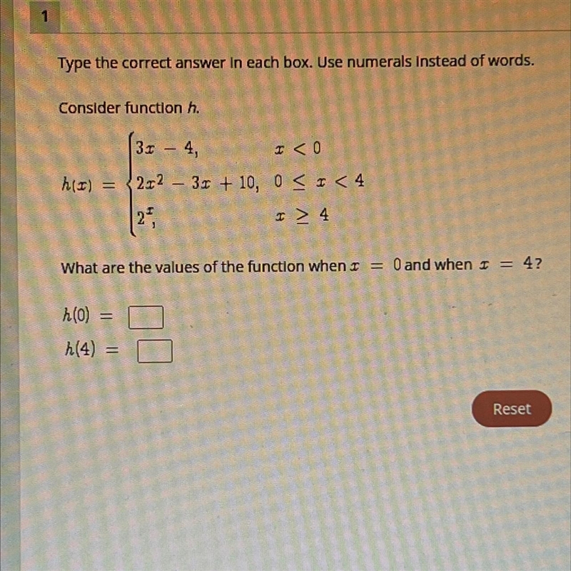 Type the correct answer in each box use numerals instead of words What are the values-example-1