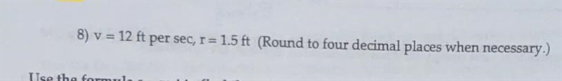 Use the formula v=rw to find the value of the missing variable. Give an exact answer-example-1