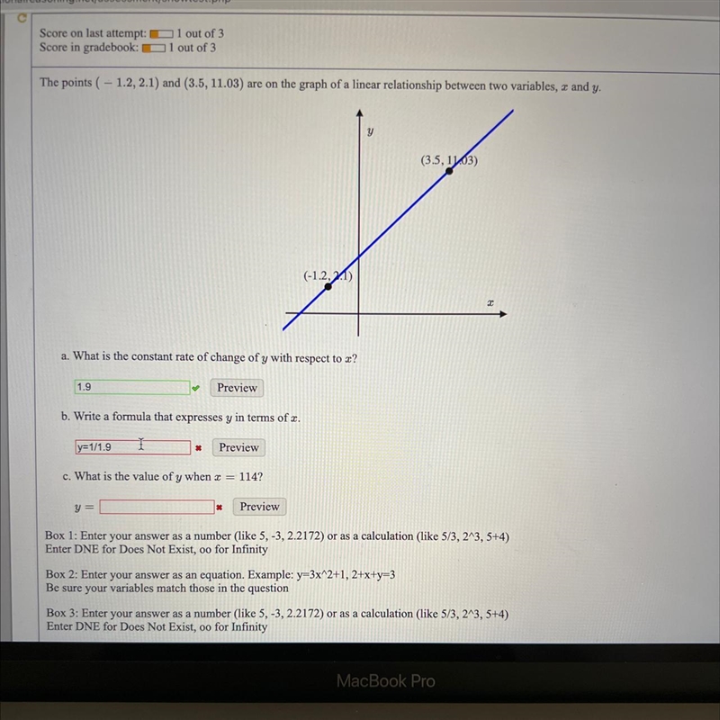 How do I write a formula that expresses y in terms of x-example-1