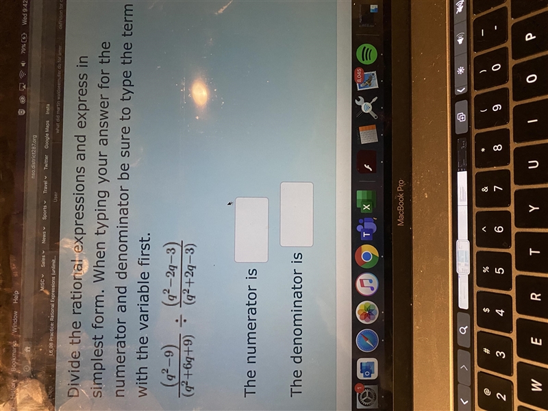 Divide the rational expressions and express in simplest form. When typing your answer-example-1