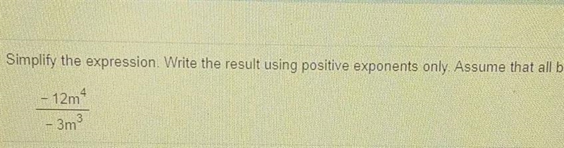 simplify the expression write the result using positive exponents only assume that-example-1