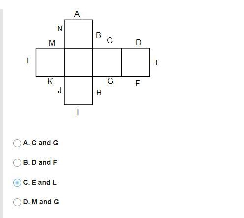 When the net is folded up, which sides will touch?-example-1