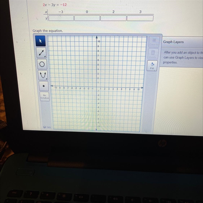 Complete the table of values for the equation and graph the equation-example-1