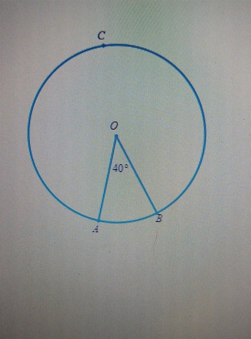 The circle has center O, and its radius is 9 in. Given that m-example-1