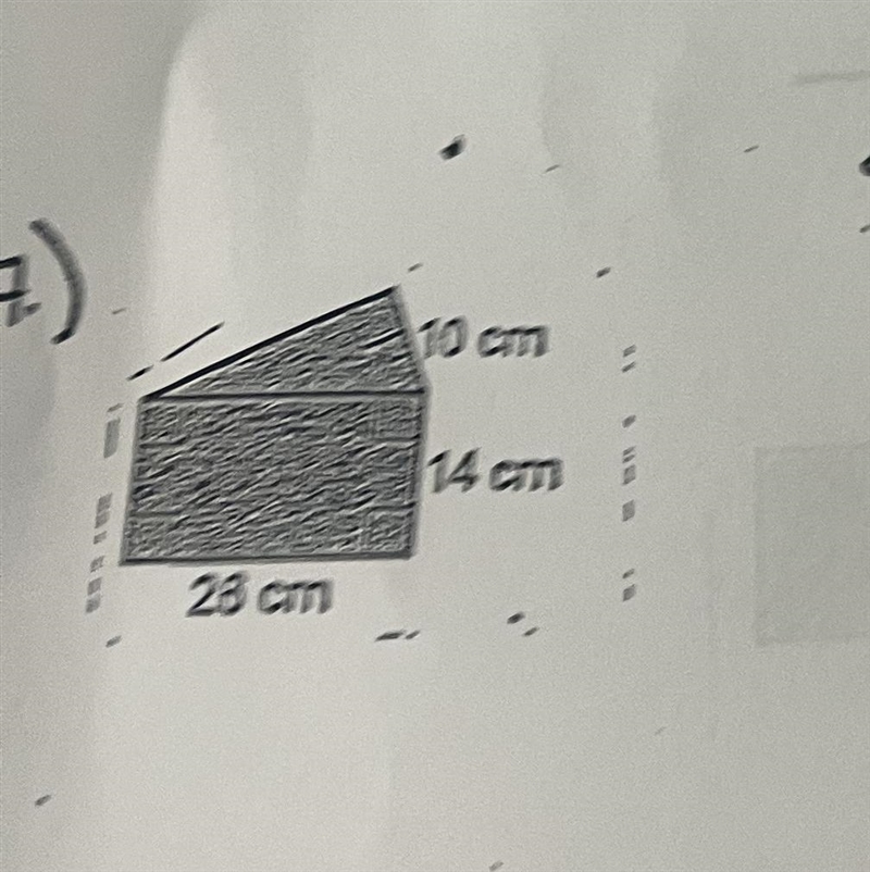 Find the area 26 cm 14 cm and 10 cm-example-1