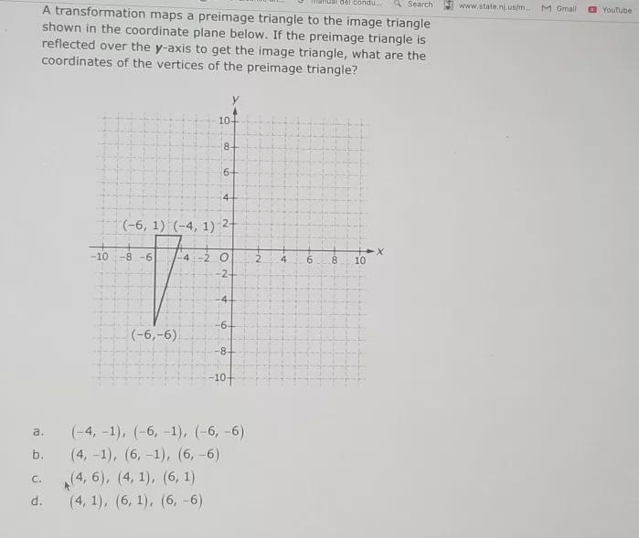 What are the coordinates of the vertices of the preimage triangle?-example-1