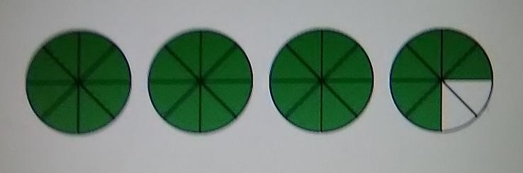 Assume that each circle shown below represents one unit. Express the shaded amount-example-1