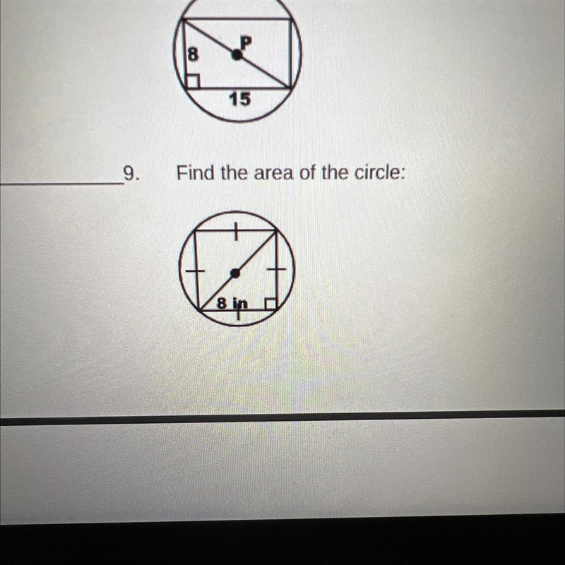 Find the area of the circle:-example-1