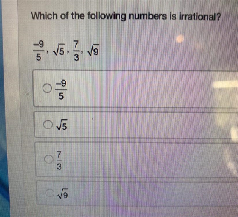 Which is irrational?-example-1