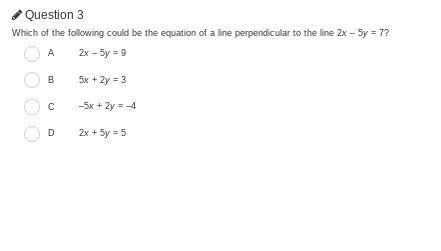 Which of the following could be the equation of a line perpendicular to the line 2x-example-1