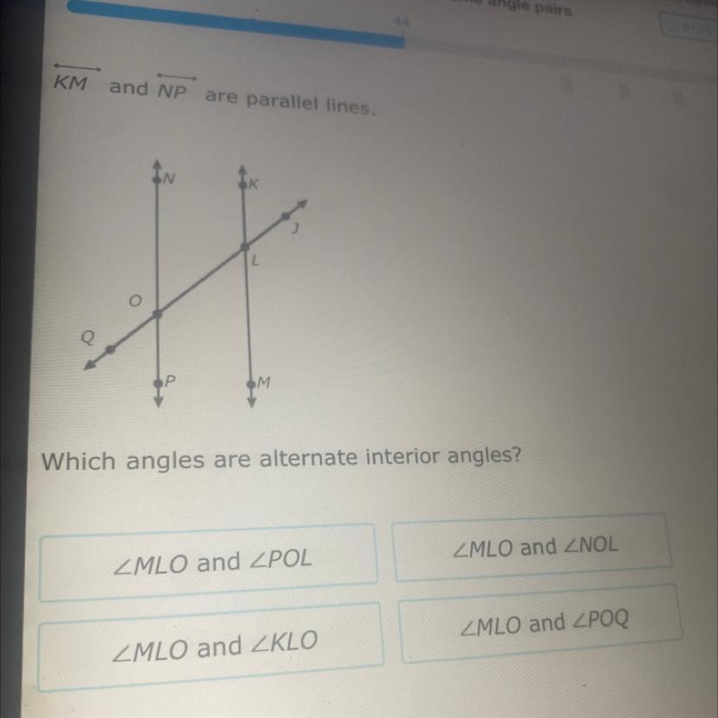 KM and NP are parallel lines.-example-1