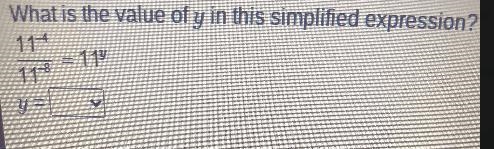 What is the value of y in this simplified expression?11-4= 119118-example-1