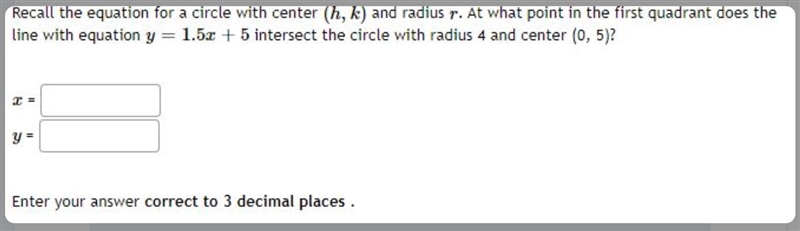 Recall the equation for a circle with center (h,k) and radius r . At what point in-example-1