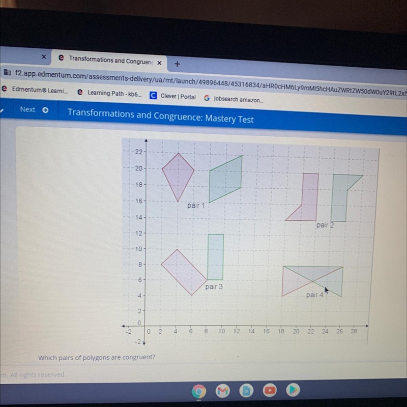 Answer Are A. Pairs 1,2,3 and 4B. Pairs 1 and 4C. Pairs 1,2 and 3D. Pairs 2 and 4-example-1