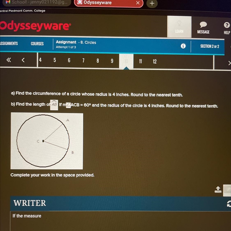 A) Find the circumstances of a circle whose radius is 4 inches. Round to the nearest-example-1