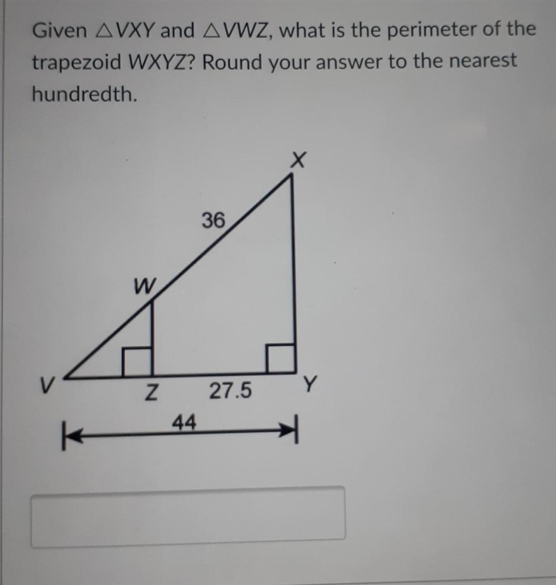 Given by and vwz,what is the perimeter of the trapezoid WXYZ ..-example-1