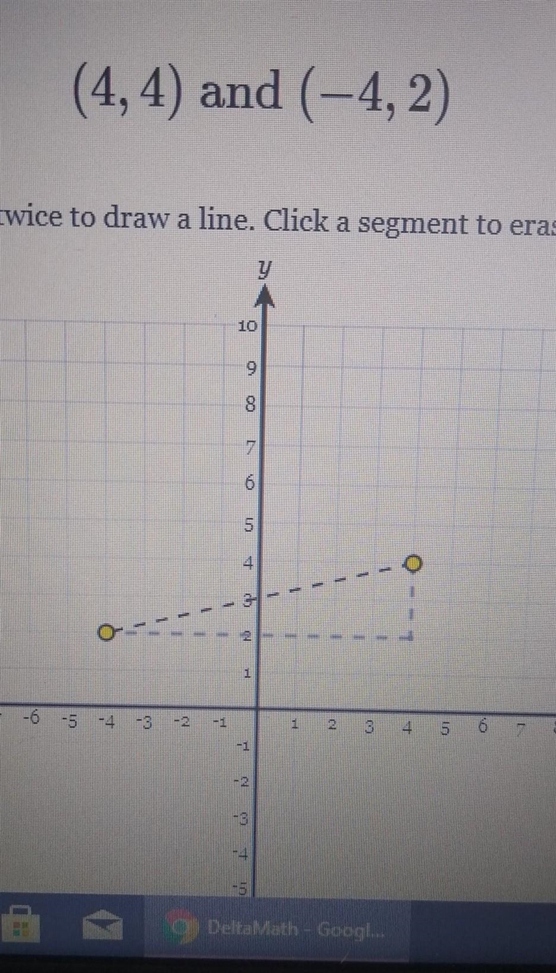 It says Graph a Right triangle with the two points forming the hypotenuse. Using the-example-1