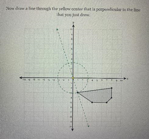 Now draw a line through the yellow center that is perpendicular to the linethat you-example-1