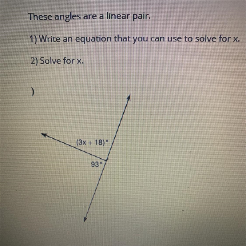 EASY) write and equation for x then solve for x-example-1