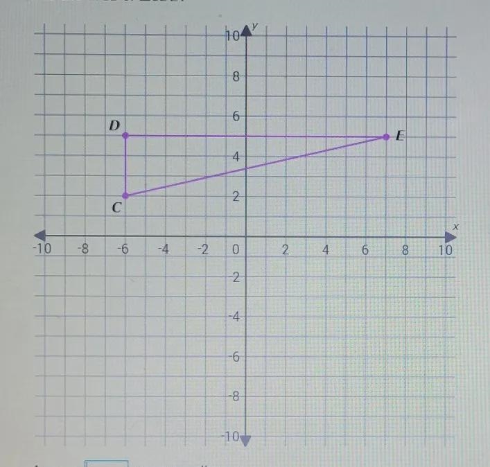 What is the area of CDE?Area = ____ square units.-example-1