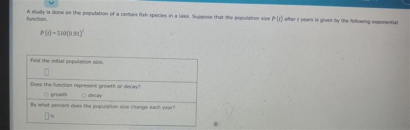 A study is done on the population of a certain fish species in a lake. Suppose that-example-1