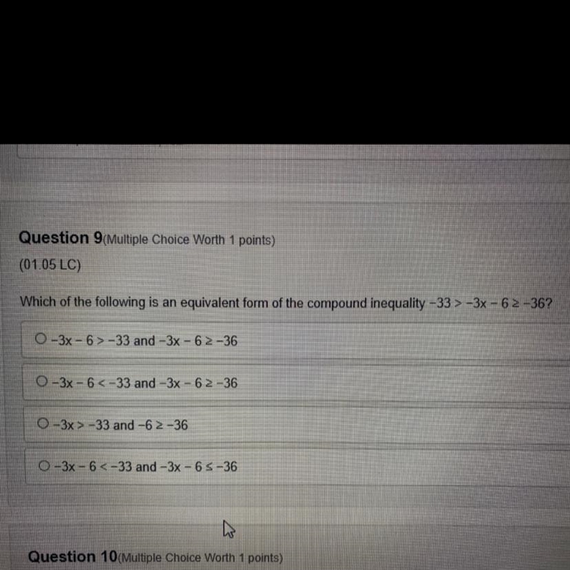 (01.05 LC) Which of the following is an equivalent form of the compound inequality-example-1