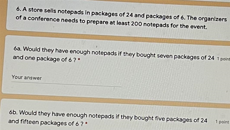 6. Astore sella notepads in packages of 24 and packages of 6. The organizerof a conference-example-1