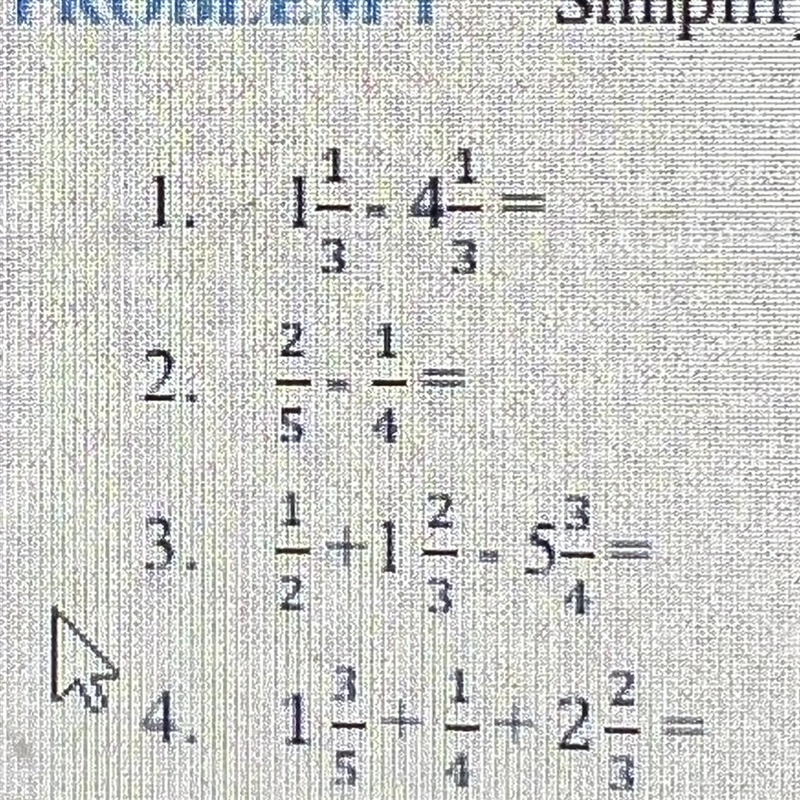 Simplify 1-4 can you show how you got the answer on a sheet of paper. Really need-example-1