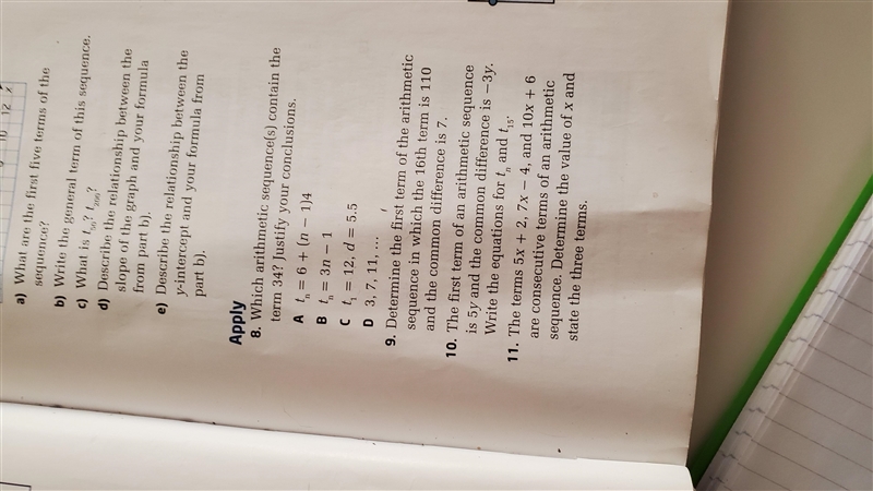 For option b why does doing 34=3n-1 give u the answer instead of 3(34)-1=tn on question-example-1