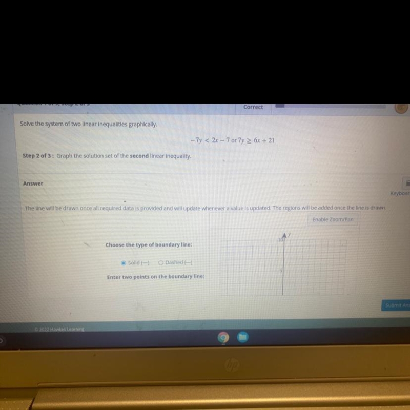 Graph the solution set of the second linear any quality-example-1