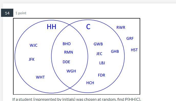 Please help! If a student (represented by initials) was chosen at random, find P(HH-example-1