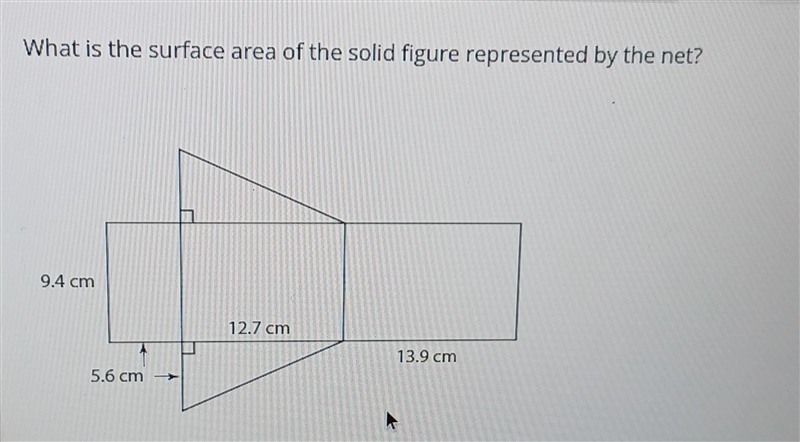 What is the surface area of the solid figure represented by the net? 94 cm 127 cm-example-1