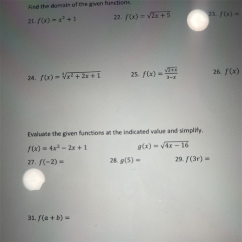 Evaluate the given functions at the indicated value and simplify.-example-1