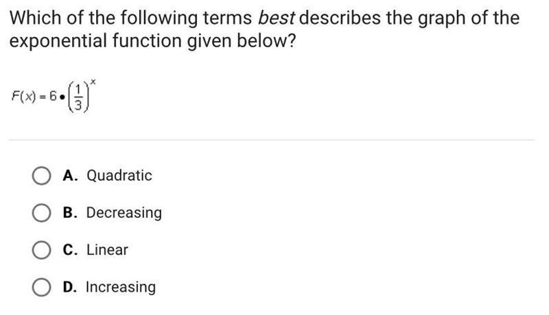 Which of the following terms best describes the graph of theexponential function given-example-1